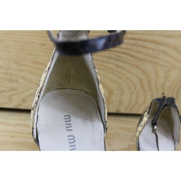 Miu Miu Shoes Womens 9 Heels Snake Python Leather Platform Buckle 2003 Vtg Y2K - Picture 7 of 13